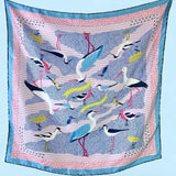 Foulard en soie - 70x70 cm - Les Oiseaux du Bassin - Lady Pepper - Lady Pepper - 