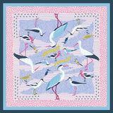 Foulard en soie - 70x70 cm - Les Oiseaux du Bassin