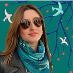 Foulard en soie Lady PEPPER - 70x70cm - Aurores Boréales - Bleues - Lady Pepper - Lady Pepper - 